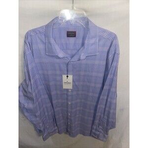 Untuckit Men’s Dress Shirt Size 3XL Blue Plaid Business Formal City NWT